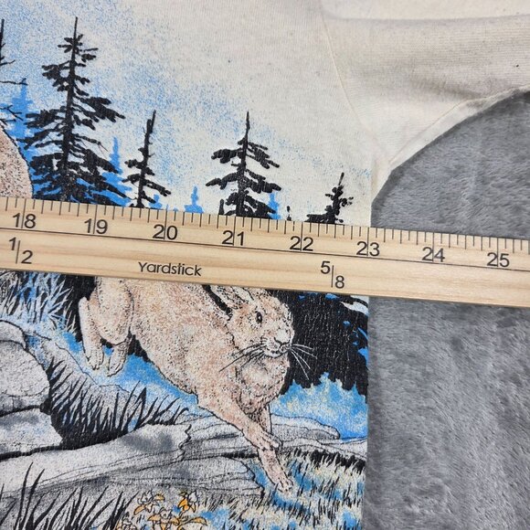 Vintage 90s Pennsylvania Shirt XL Beige San Segal Anvil Single Stitch Wolf Bear - Picture 11 of 12